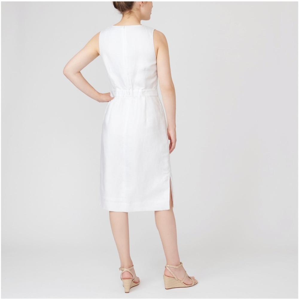 NWT J.CREW Structured linen-blend sheath dress - Picture 2 of 7